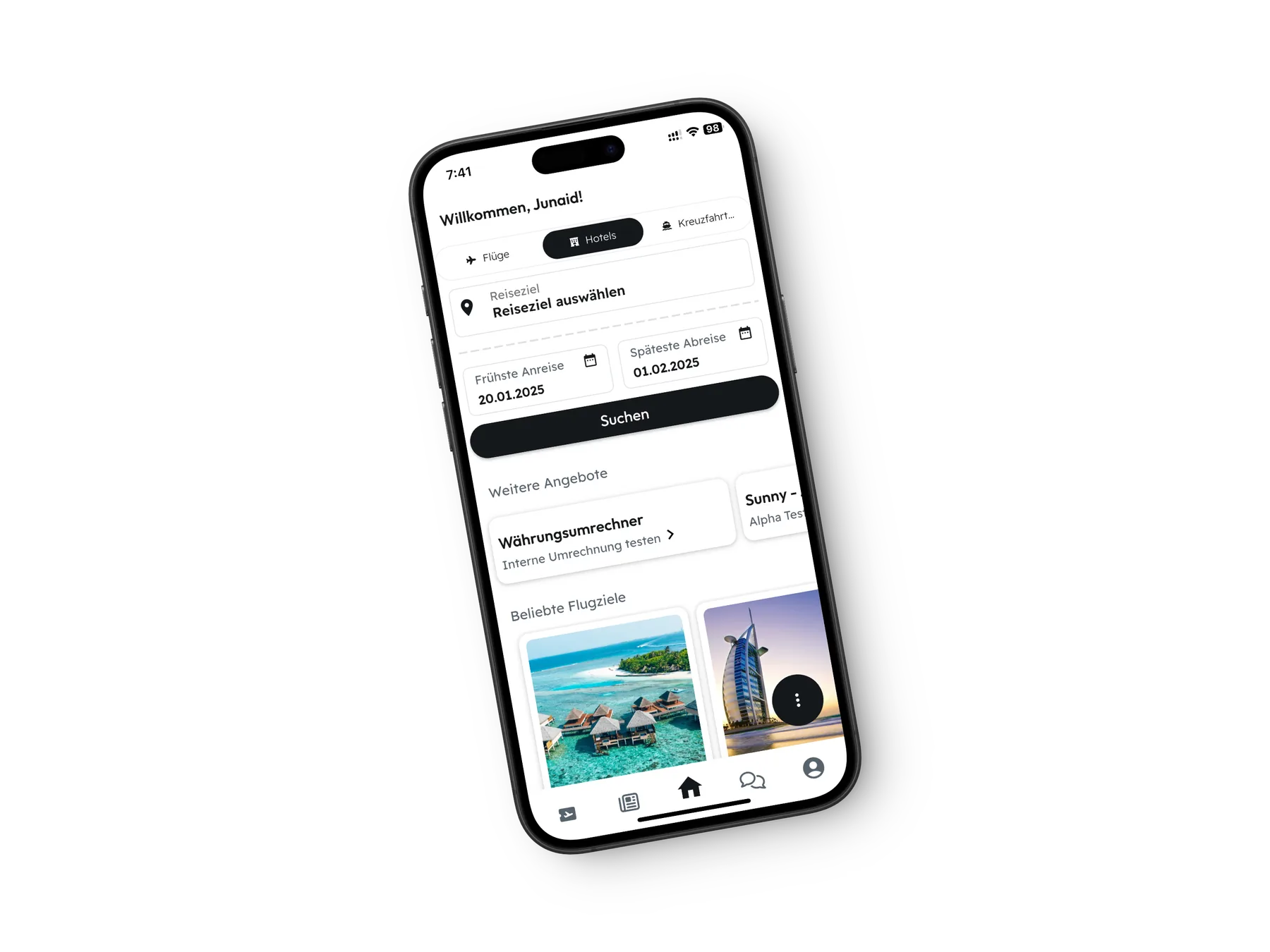 Mobile app mockup